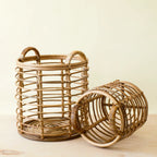 Rattan Cylinder Basket - Storage Baskets, set of 2 | LIKHÂ by LIKHÂ