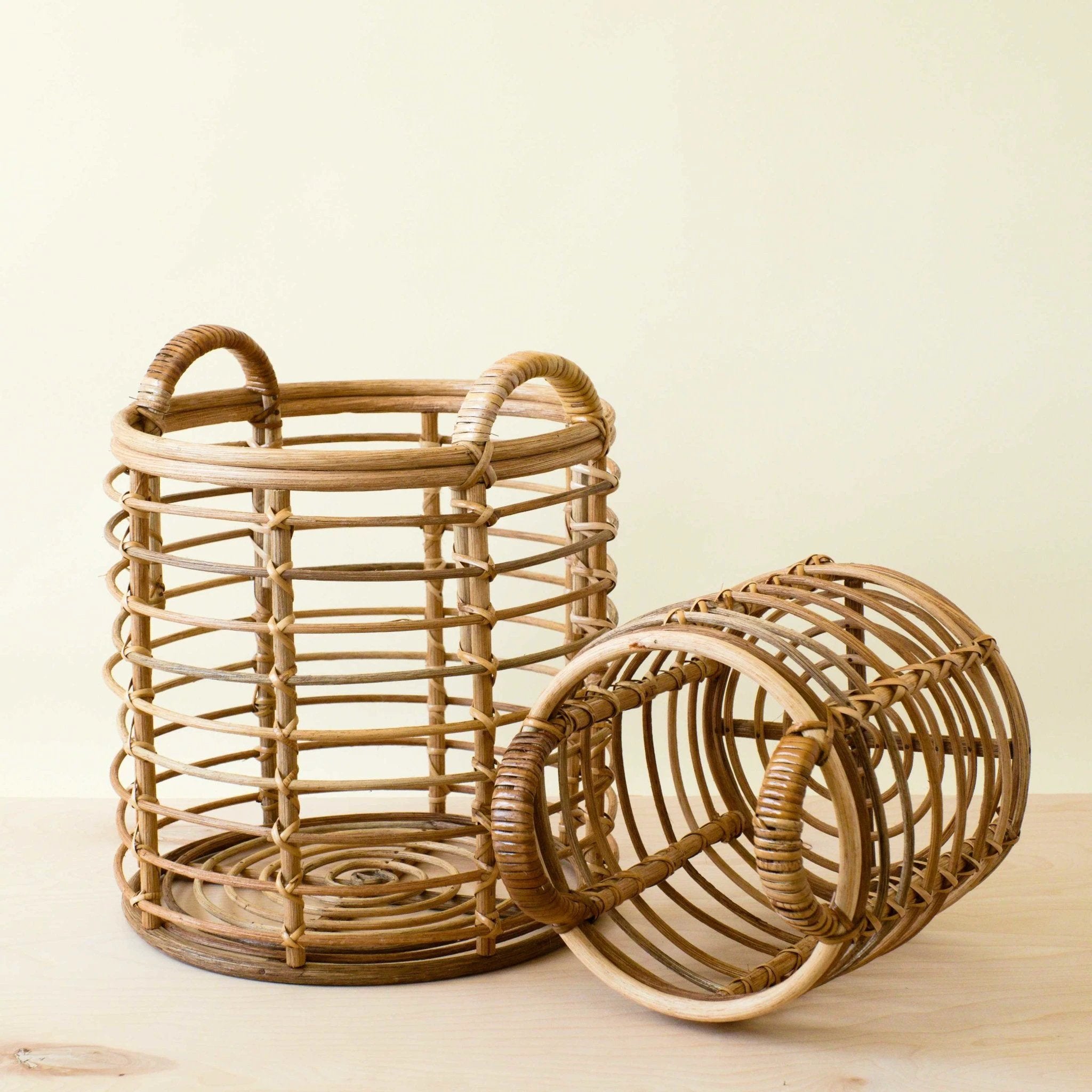 Rattan Cylinder Basket - Storage Baskets, set of 2 | LIKHÂ by LIKHÂ