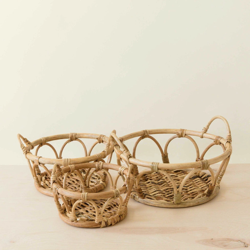 Rattan Fruit Basket - Wicker Table Basket set of 3 | LIKHÂ by LIKHÂ