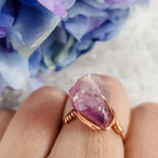 Raw Amethyst Crystal Ring – Hand Wrapped Purple Stone Ring Rings La Vie Bien Raw Amethyst Crystal Ring – Hand Wrapped Purple Stone Ring
