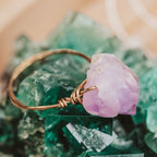 Raw Amethyst Crystal Ring – Hand Wrapped Purple Stone Ring Rings La Vie Bien Raw Amethyst Crystal Ring – Hand Wrapped Purple Stone Ring