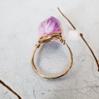 Raw Amethyst Crystal Ring – Hand Wrapped Purple Stone Ring Rings La Vie Bien Raw Amethyst Crystal Ring – Hand Wrapped Purple Stone Ring