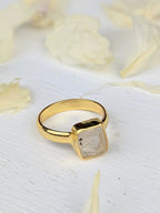 Raw Moonstone Bezel Ring by Ash & Rose