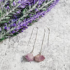 Raw Purple Amethyst Threader Earrings Crystal Earrings La Vie Bien Raw Purple Amethyst Threader Earrings