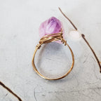 Raw Purple Amethyst Wire Wrapped Statement Ring Bridal Collection La Vie Bien Raw Purple Amethyst Wire Wrapped Statement Ring