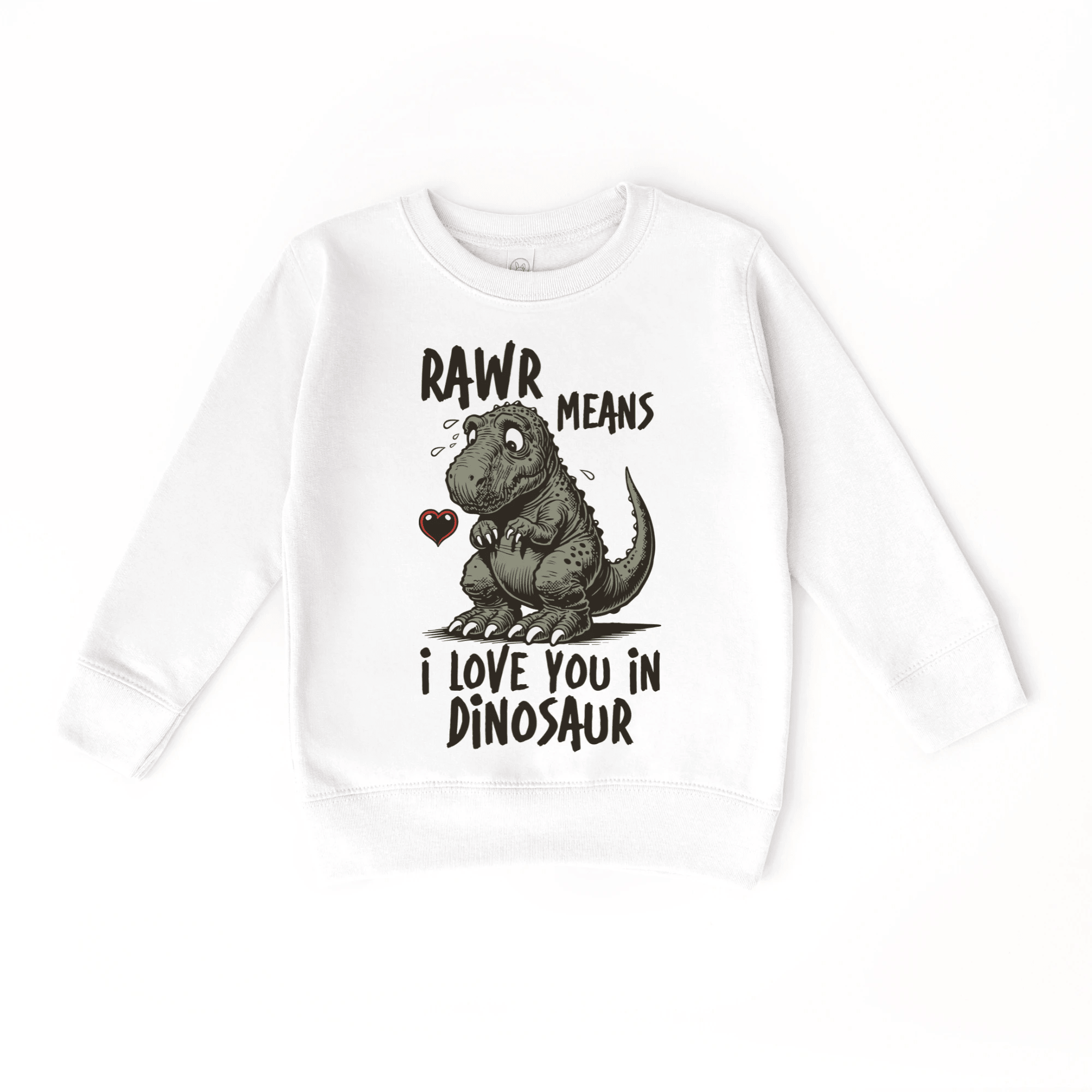Rawr means I love you in Dinosaur toddler and youth Sweater, Valentine's Day collection by Benny and Ray Apparel
