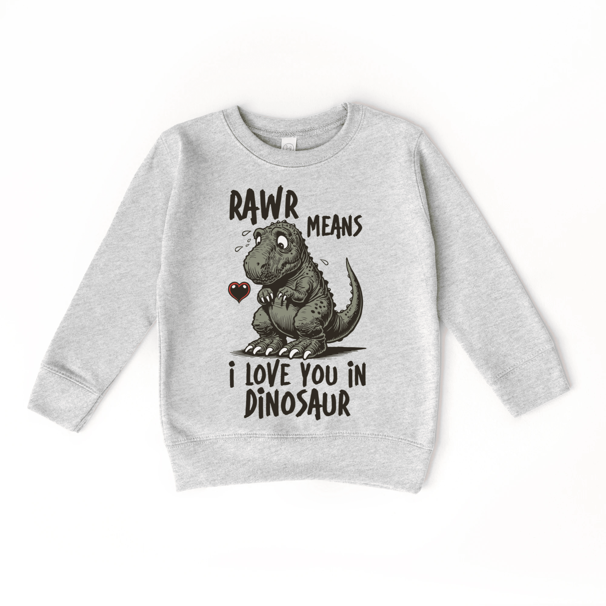 Rawr means I love you in Dinosaur toddler and youth Sweater, Valentine's Day collection by Benny and Ray Apparel