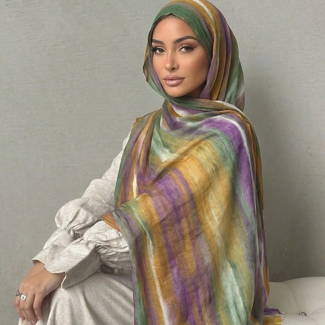 Rayon Gradient Tie-Dye Scarf | Rayon Gradient Hijab (MH216) La Vie Bien Rayon Gradient Tie-Dye Scarf | Rayon Gradient Hijab (MH216)