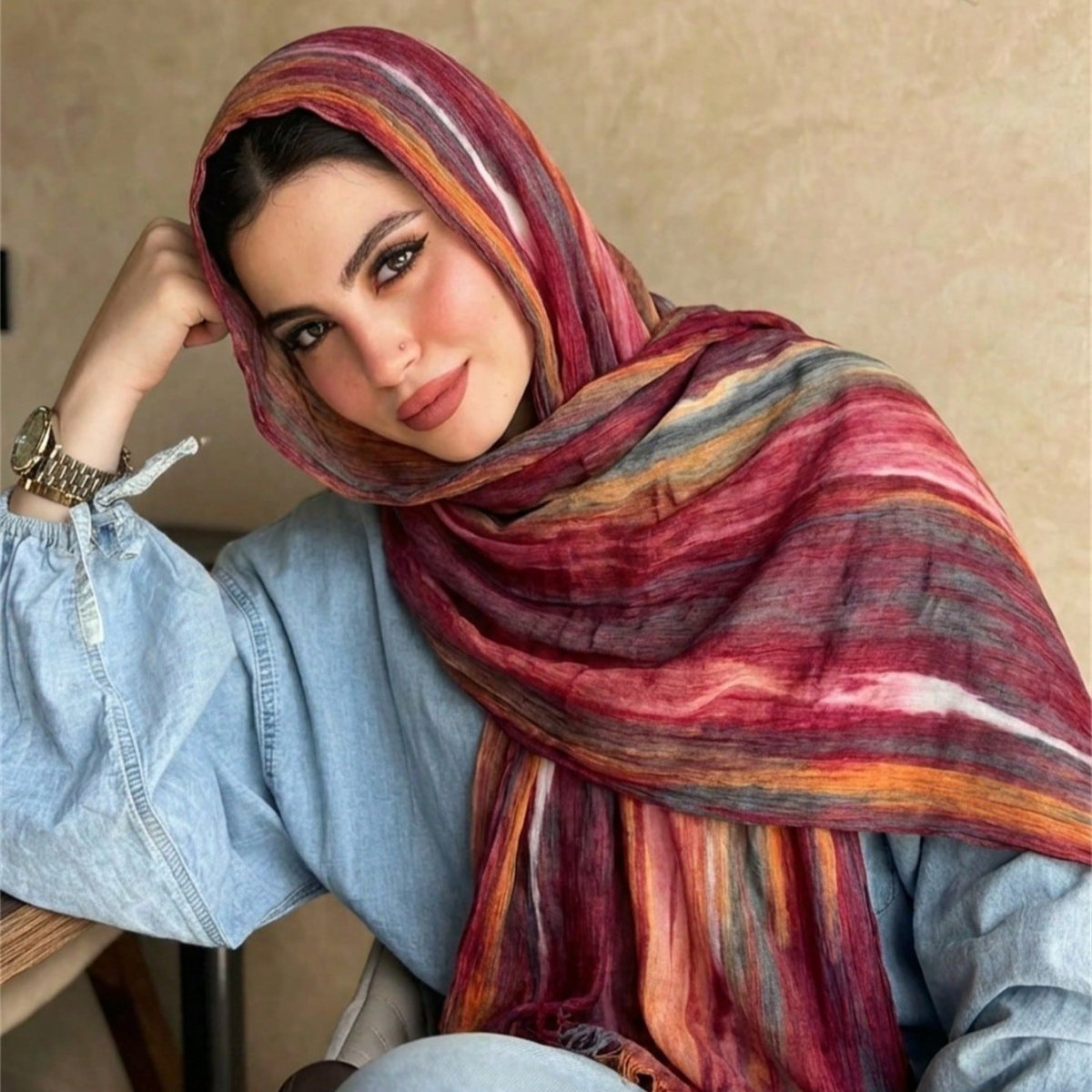 Rayon Gradient Tie-Dye Scarf | Rayon Gradient Hijab (MH216) La Vie Bien Rayon Gradient Tie-Dye Scarf | Rayon Gradient Hijab (MH216)