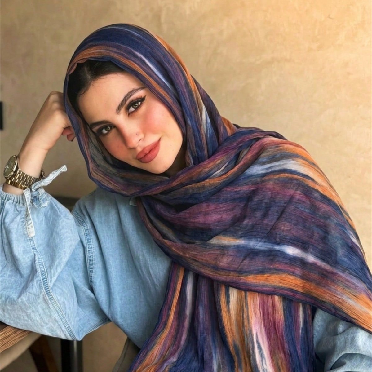 Rayon Gradient Tie-Dye Scarf | Rayon Gradient Hijab (MH216) La Vie Bien Rayon Gradient Tie-Dye Scarf | Rayon Gradient Hijab (MH216)