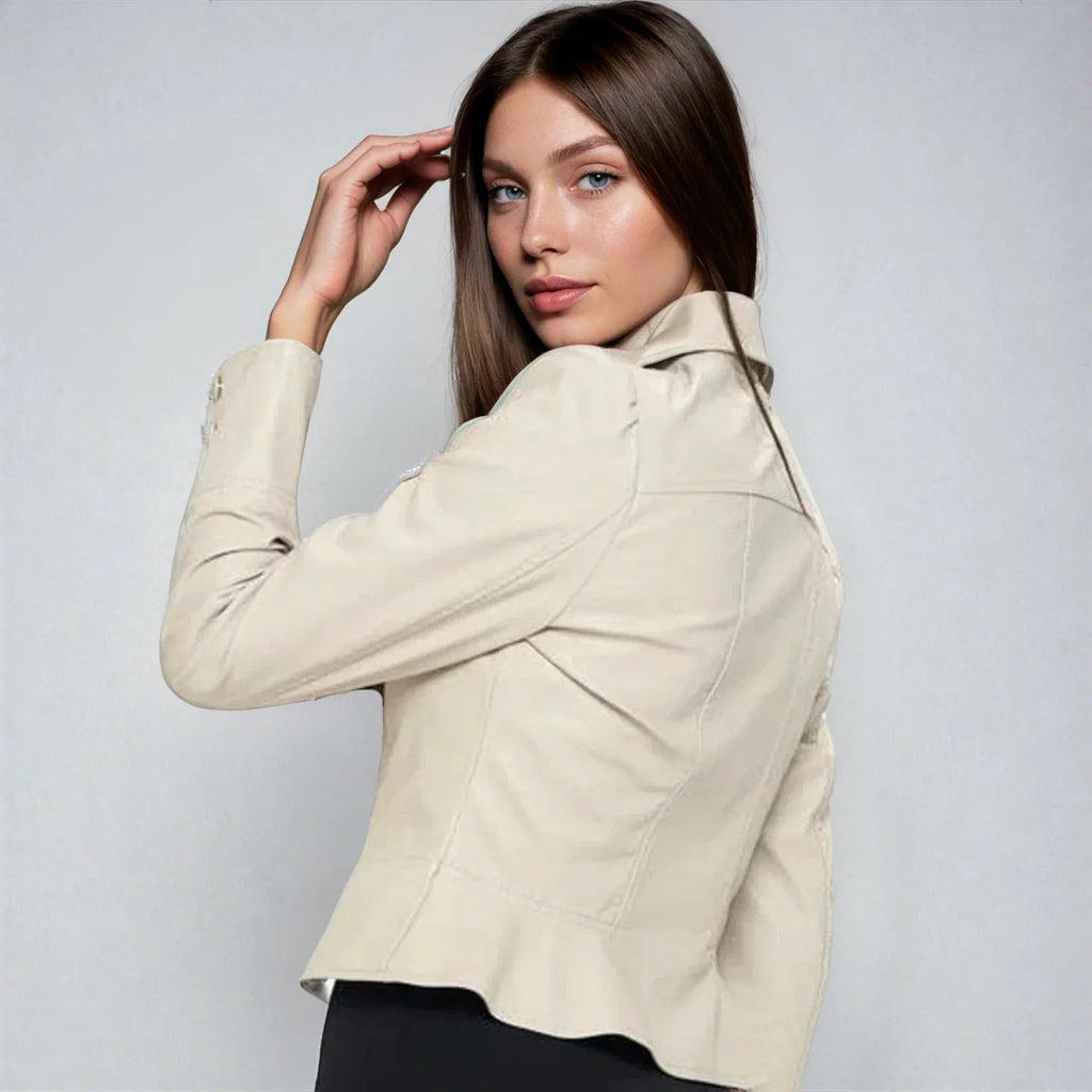 Ready in 5 Vegan Leather Peplum Jacket Jacket La Vie Bien Ready in 5 Vegan Leather Peplum Jacket
