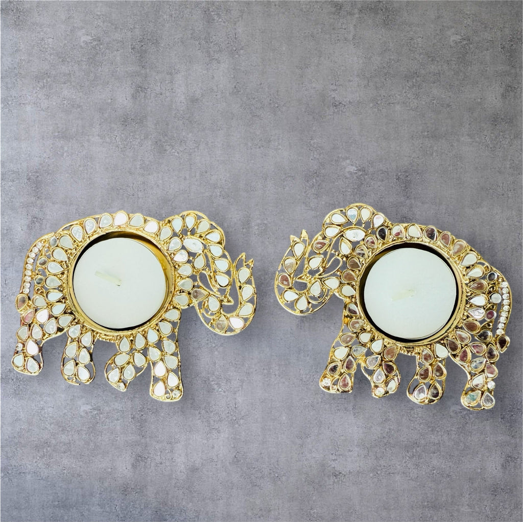 Ready to Gift Combo - Lotus Hangings & Elephant Diya in Organza Potli La Vie Bien Ready to Gift Combo - Lotus Hangings & Elephant Diya in Organza Potli