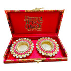 Ready-to-Gift Set- 2 Diyas in Gift Box with Happy Diwali Cutout La Vie Bien Ready-to-Gift Set- 2 Diyas in Gift Box with Happy Diwali Cutout
