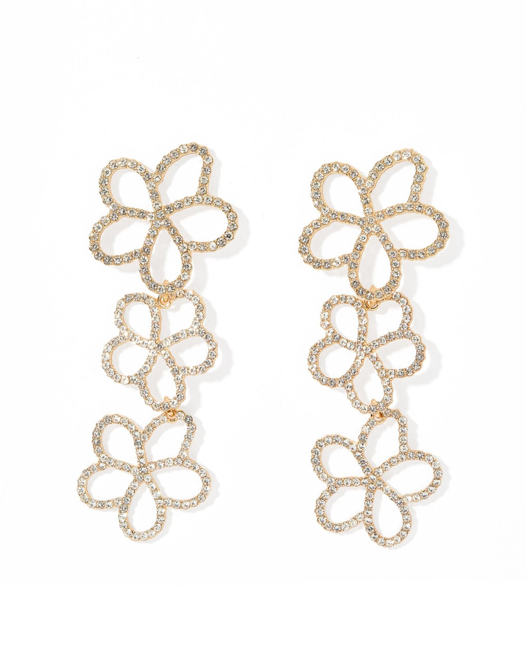 Reagan Flower Statement Earring - Clear