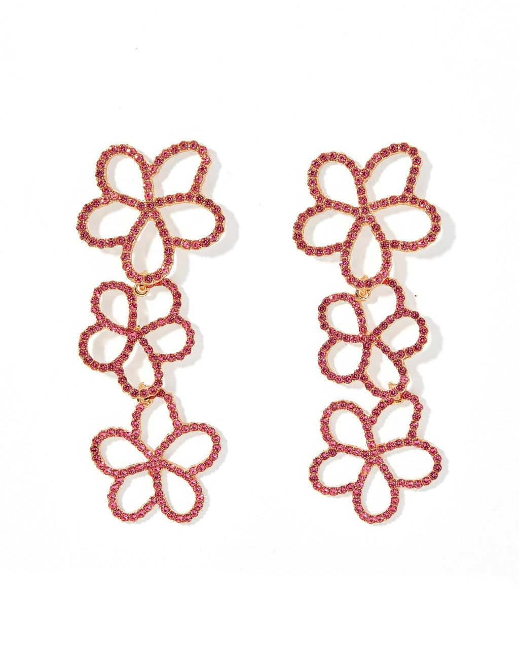 Reagan Flower Statement Earring - Pink