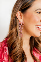 Reagan Flower Statement Earring - Pink