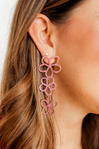 Reagan Flower Statement Earring - Pink