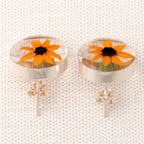 Real Sunflower & Sterling Post Earrings Earrings - Fine La Vie Bien Real Sunflower & Sterling Post Earrings