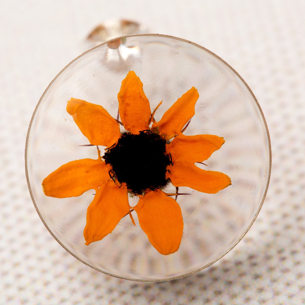 Real Sunflower & Sterling Post Earrings Earrings - Fine La Vie Bien Real Sunflower & Sterling Post Earrings