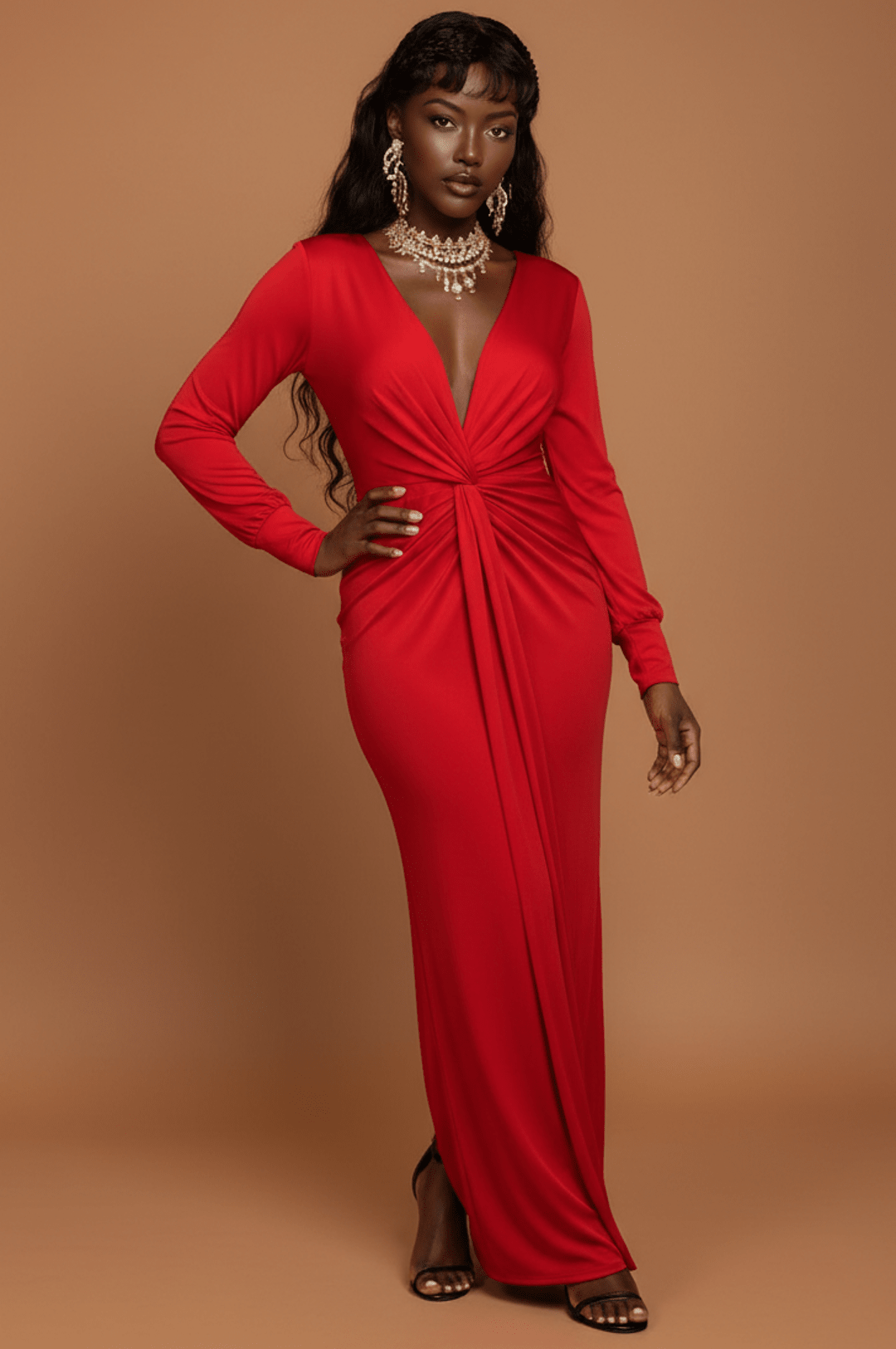 Really Red Long Dress Dress La Vie Bien Really Red Long Dress