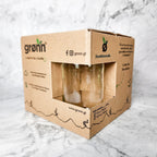 Reclaimed Clear Glass Short Tumblers – Set of 4 by Upavim Crafts