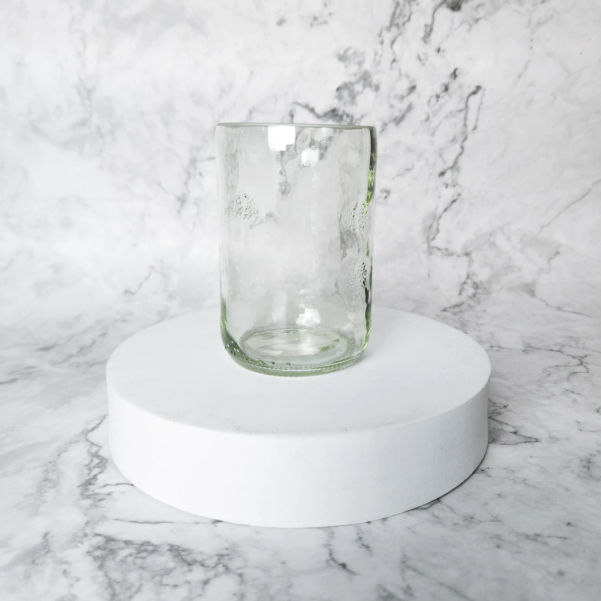 Reclaimed Clear Glass Short Tumblers – Set of 4 by Upavim Crafts