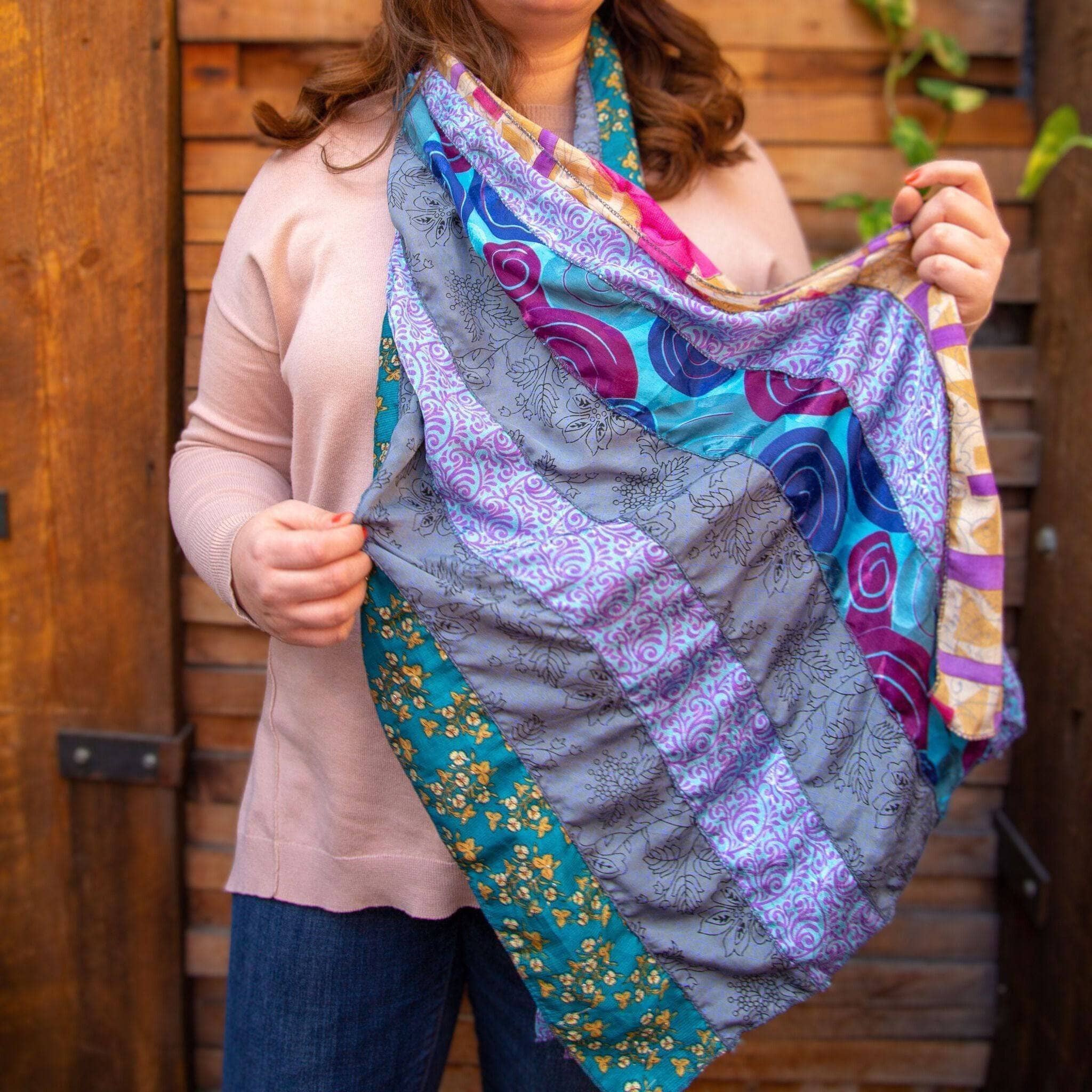 #1 Stocking Stuffer: The Original Medley Scarf. ♻️ Made from Sari Magic