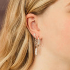 Rectangle Rounded Huggie Hoop Earrings by Oh Clementine