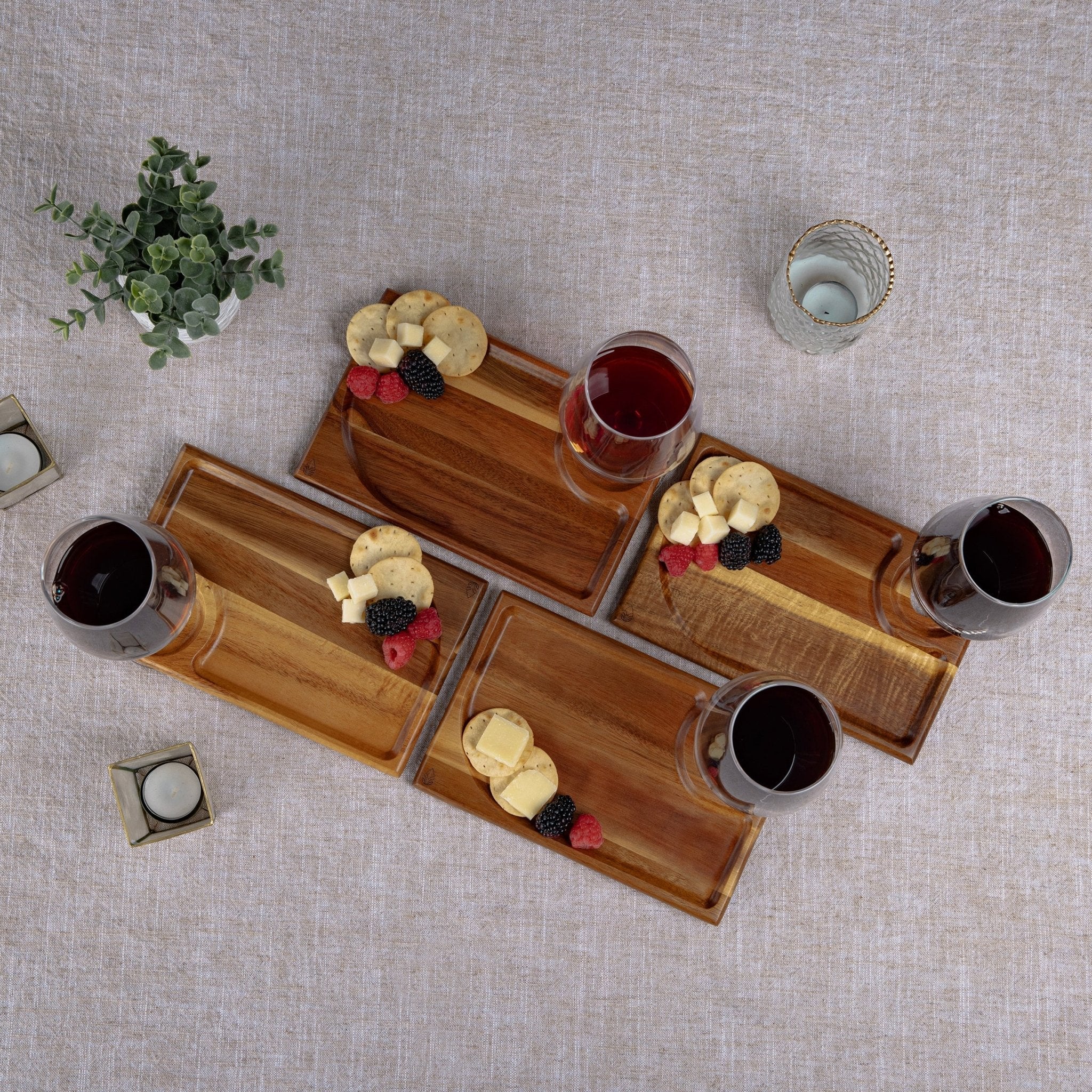 Rectangle Wine Appetizer Plate Set of 4 Core La Vie Bien Rectangle Wine Appetizer Plate Set of 4