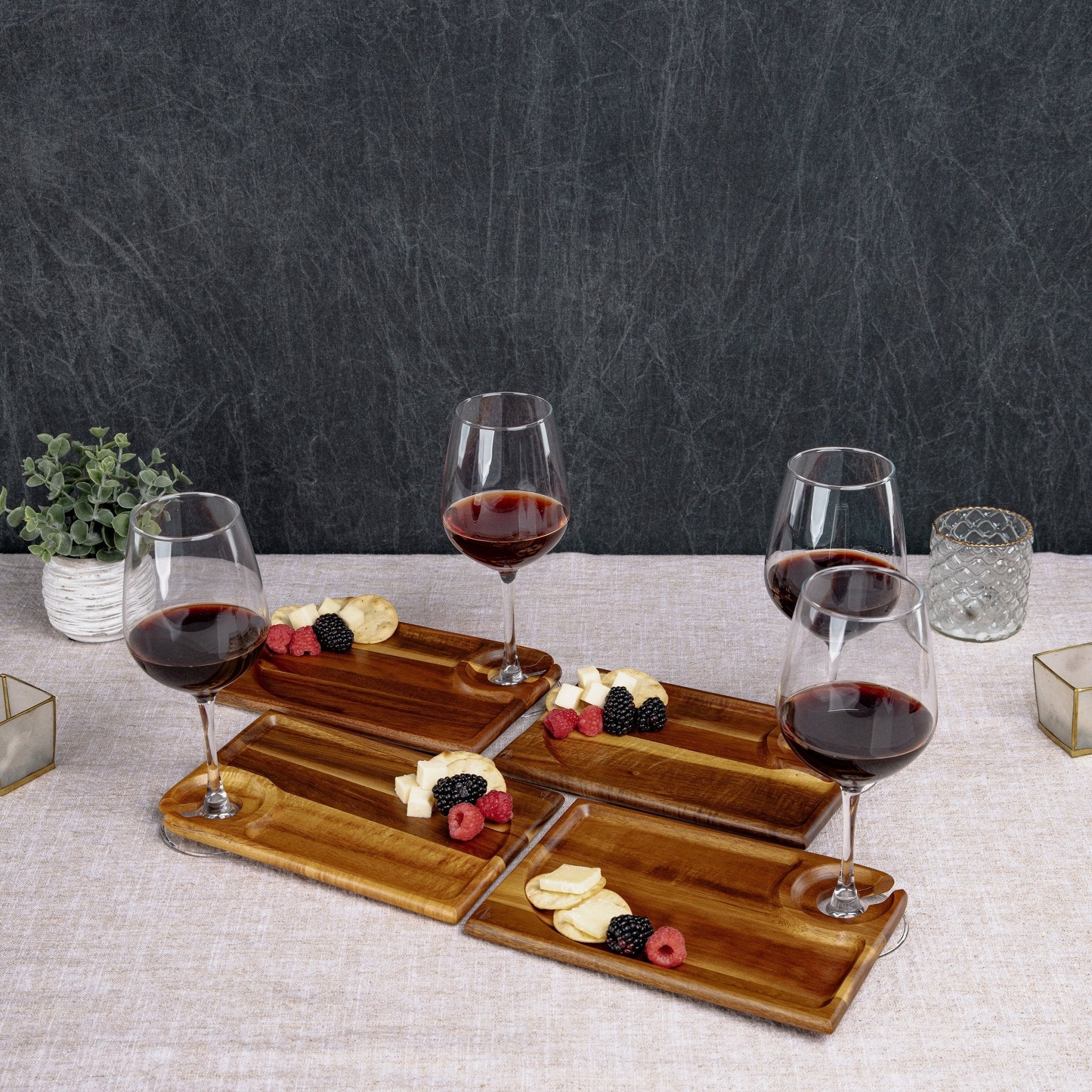 Rectangle Wine Appetizer Plate Set of 4 Core La Vie Bien Rectangle Wine Appetizer Plate Set of 4