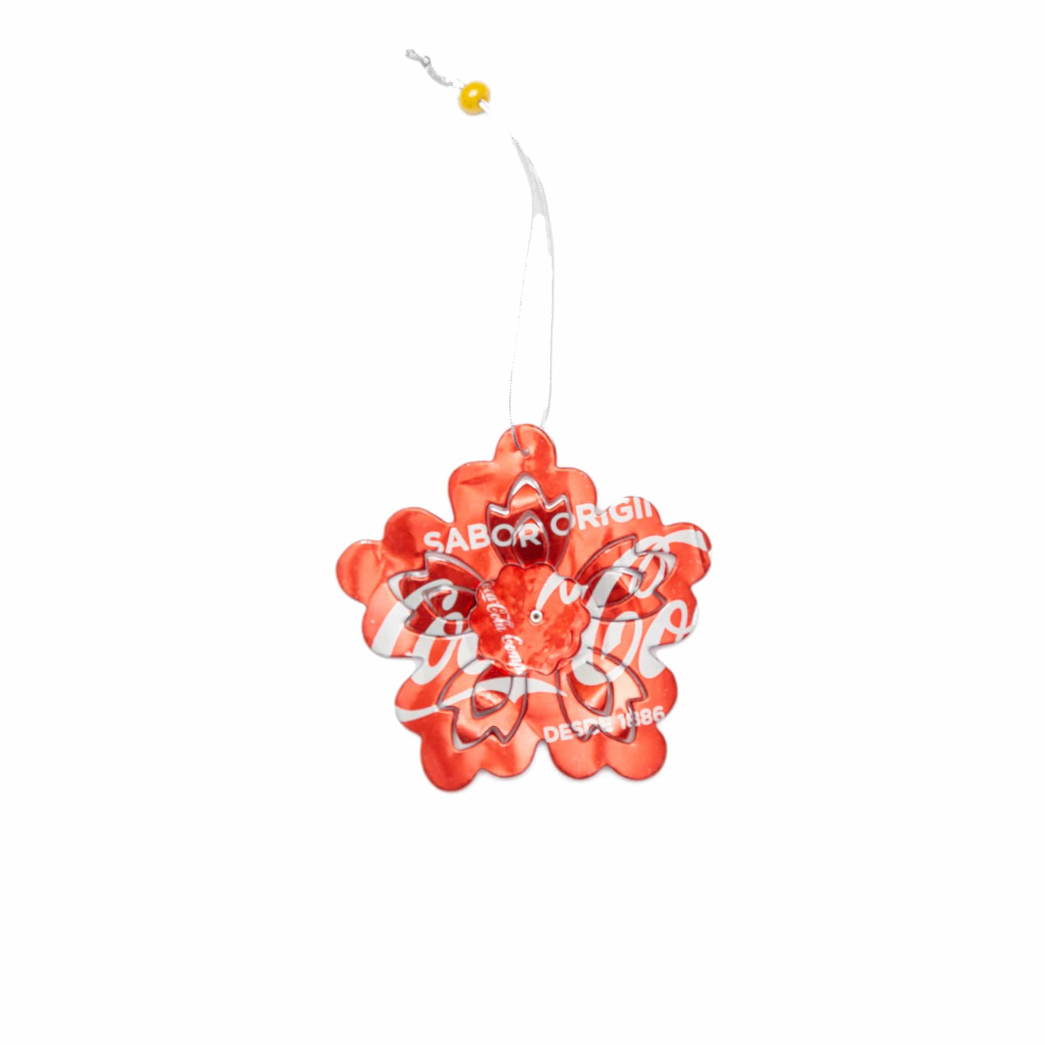 Recycled 3D Flower Ornament - Set of 2 Holiday La Vie Bien Recycled 3D Flower Ornament - Set of 2
