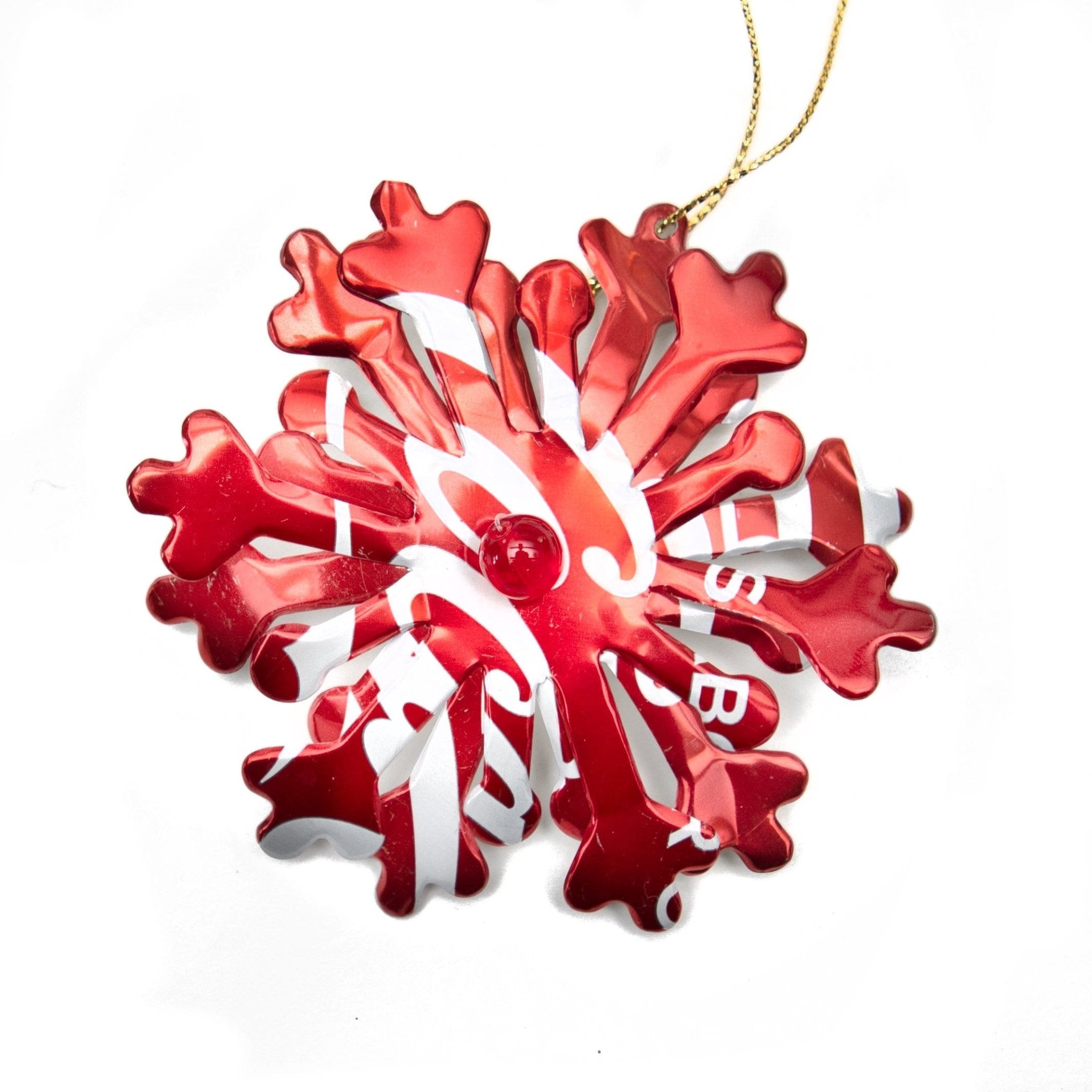 Recycled 3D Snowflake Ornament Holiday La Vie Bien Recycled 3D Snowflake Ornament
