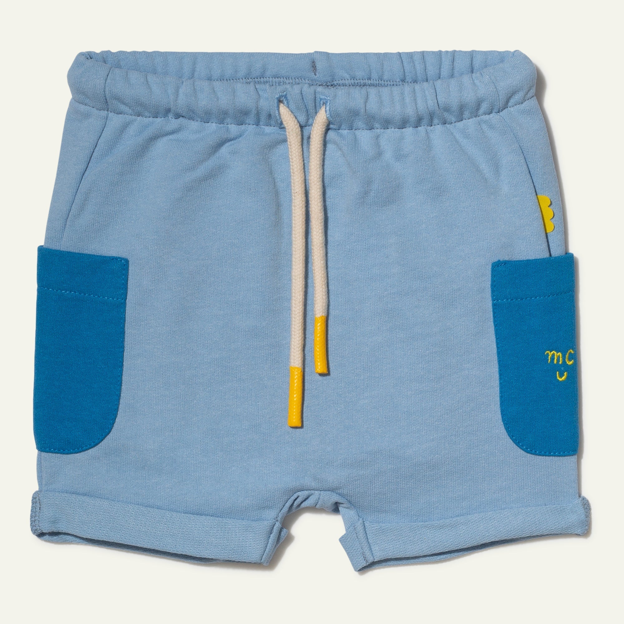 Recycled Cotton Blue Baby Short Shorts La Vie Bien Recycled Cotton Blue Baby Short