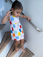 Recycled Cotton Checkered Baby Tank Dress Dresses La Vie Bien Recycled Cotton Checkered Baby Tank Dress