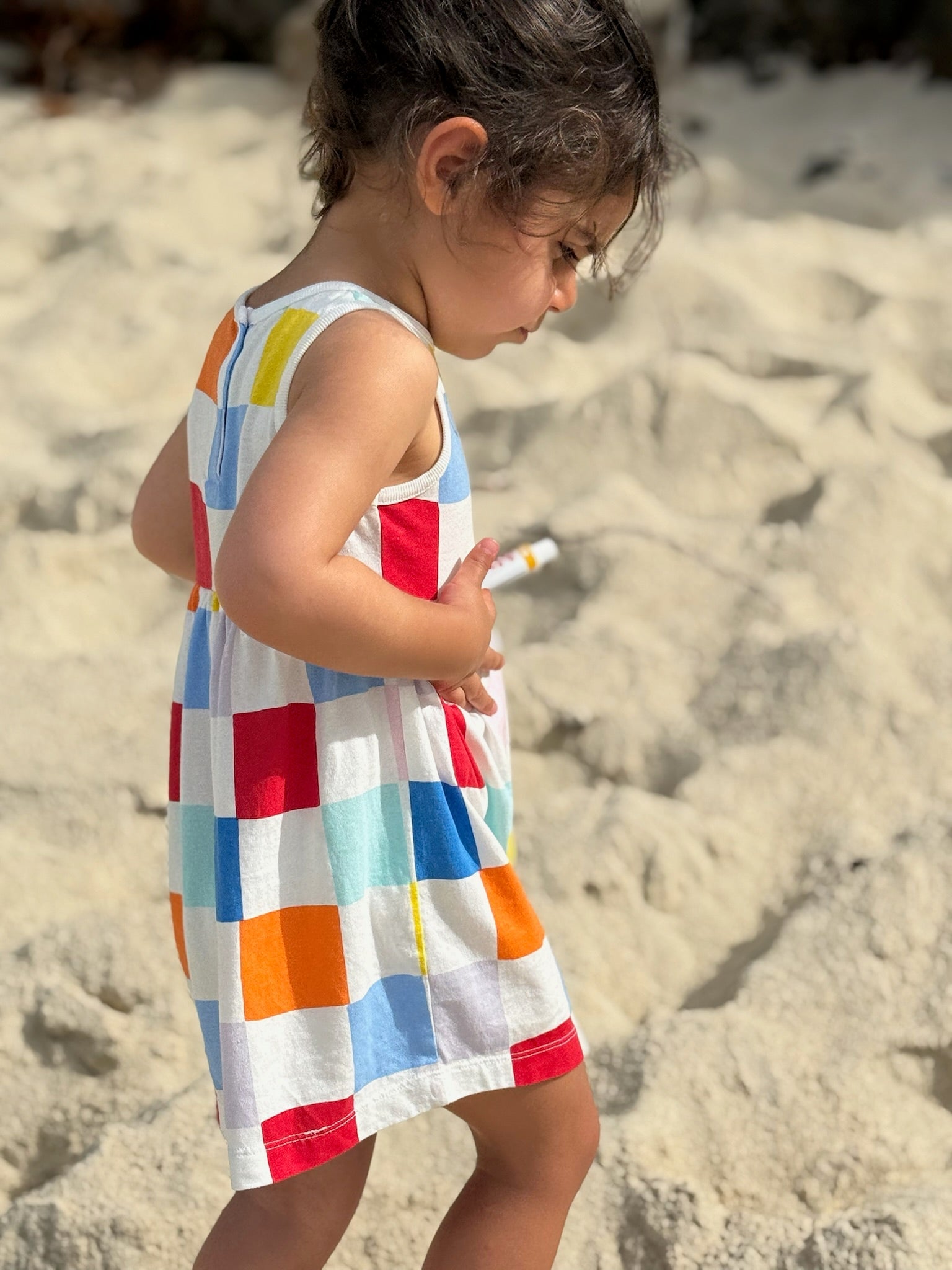 Recycled Cotton Checkered Baby Tank Dress Dresses La Vie Bien Recycled Cotton Checkered Baby Tank Dress