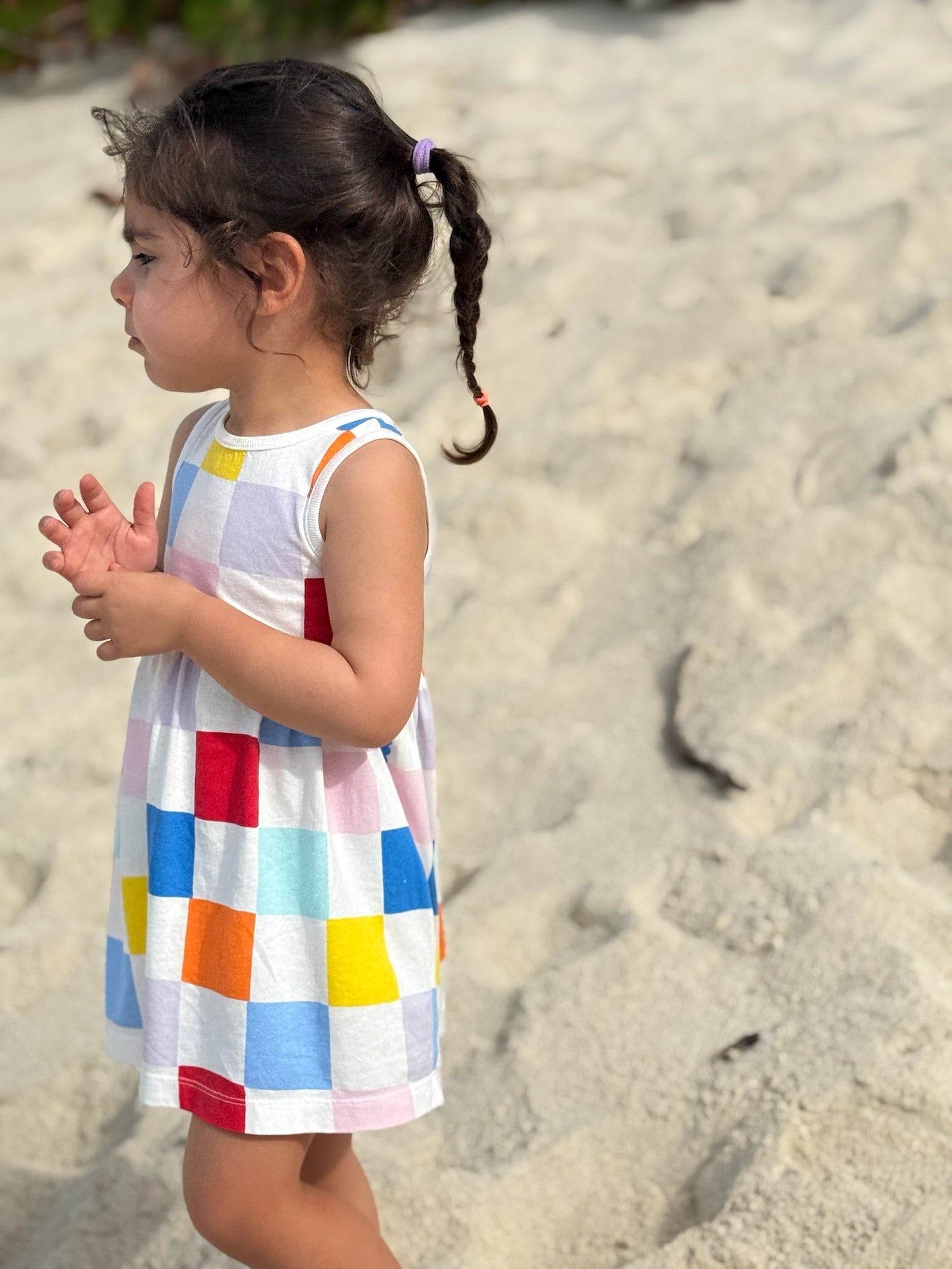 Recycled Cotton Checkered Baby Tank Dress Dresses La Vie Bien Recycled Cotton Checkered Baby Tank Dress