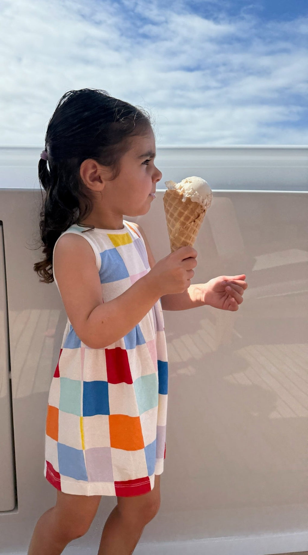 Recycled Cotton Checkered Baby Tank Dress Dresses La Vie Bien Recycled Cotton Checkered Baby Tank Dress