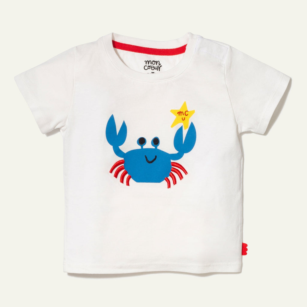 Recycled Cotton Crab Baby T-Shirt Shirts/Tops La Vie Bien Recycled Cotton Crab Baby T-Shirt