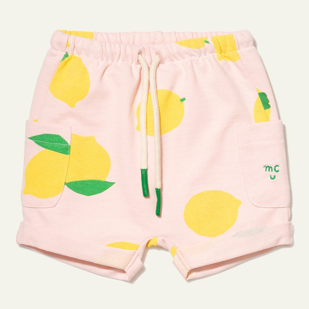 Recycled Cotton Lemon Baby Short Shorts La Vie Bien Recycled Cotton Lemon Baby Short