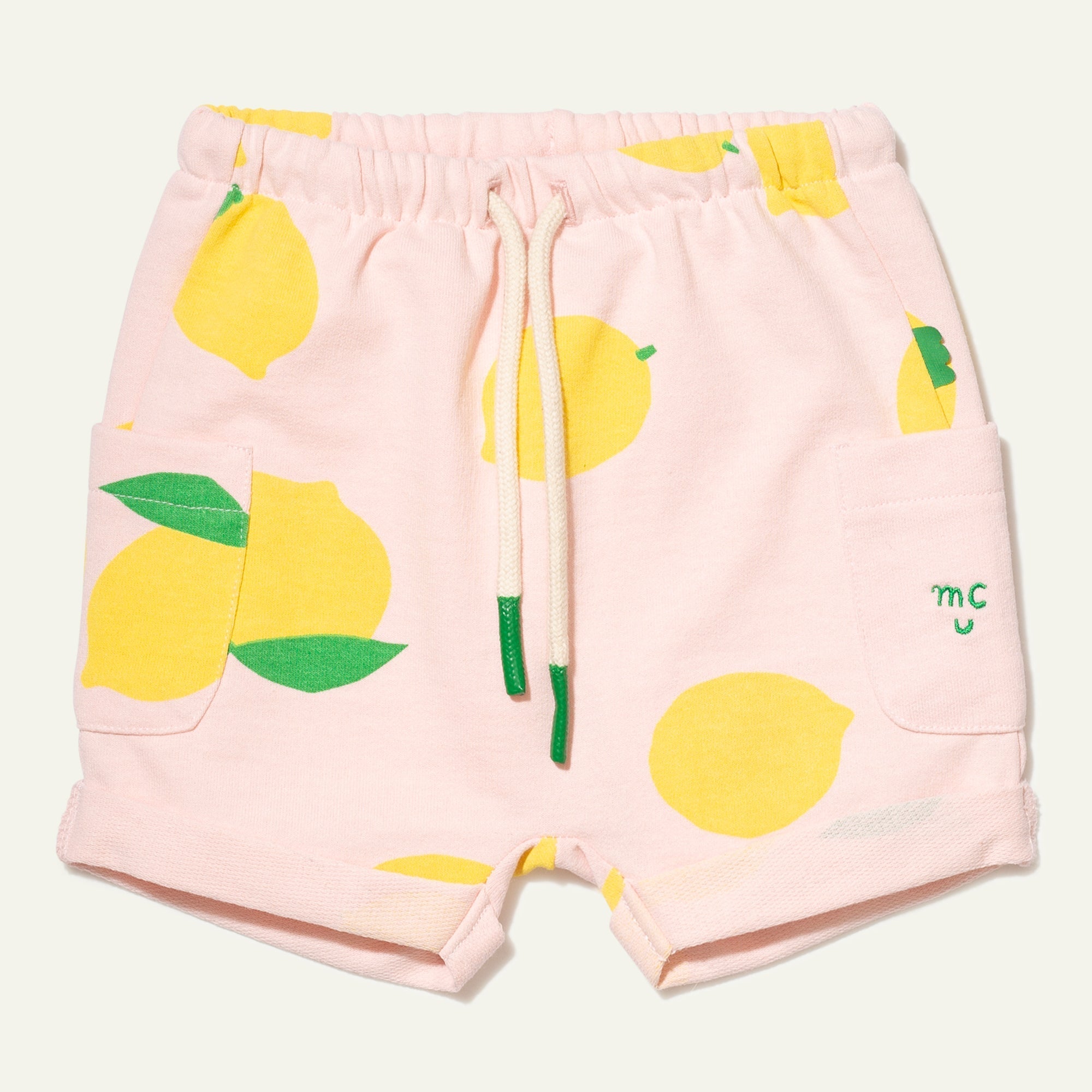 Recycled Cotton Lemon Baby Short Shorts La Vie Bien Recycled Cotton Lemon Baby Short