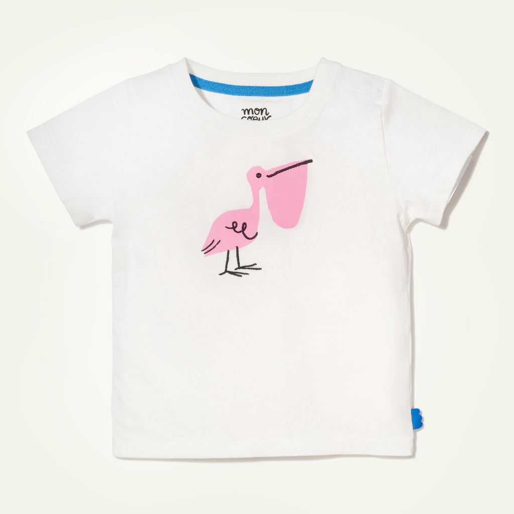 Recycled Cotton Pelican Baby T-Shirt Shirts/Tops La Vie Bien Recycled Cotton Pelican Baby T-Shirt