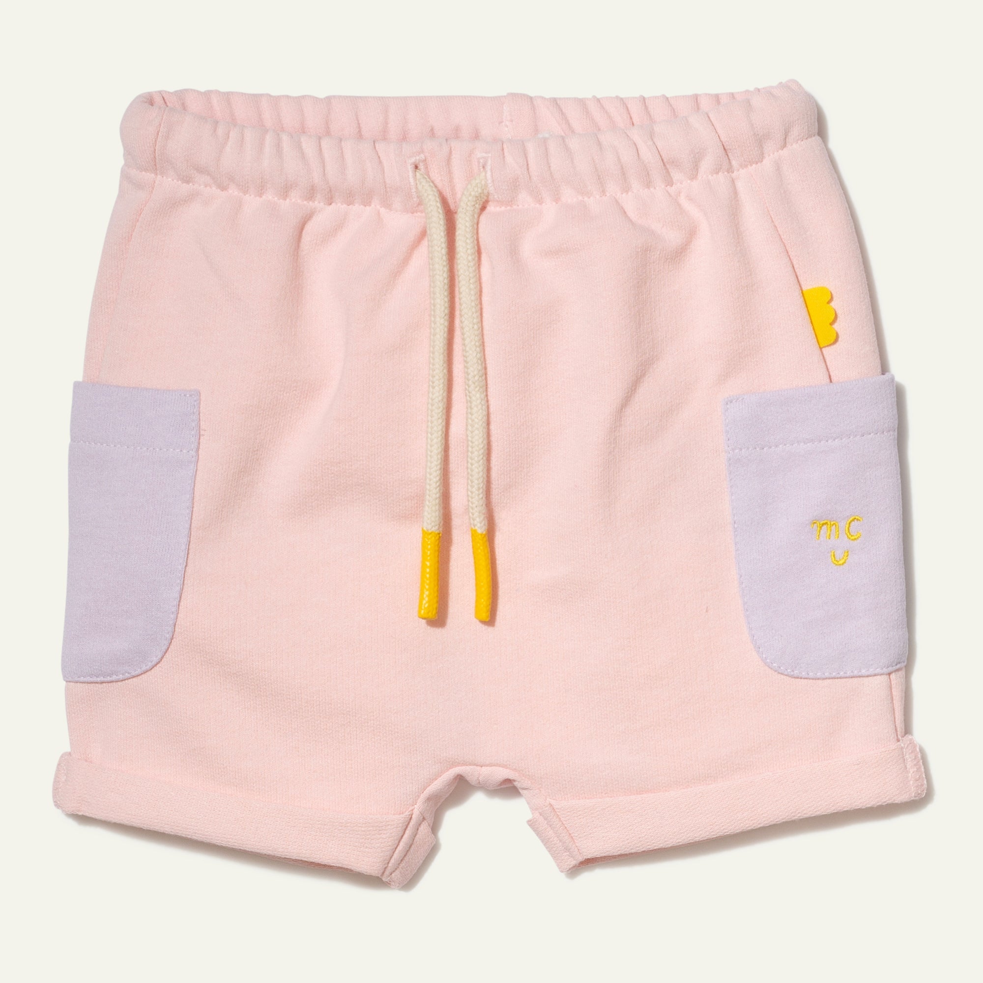 Recycled Cotton Pink Baby Short Shorts La Vie Bien Recycled Cotton Pink Baby Short