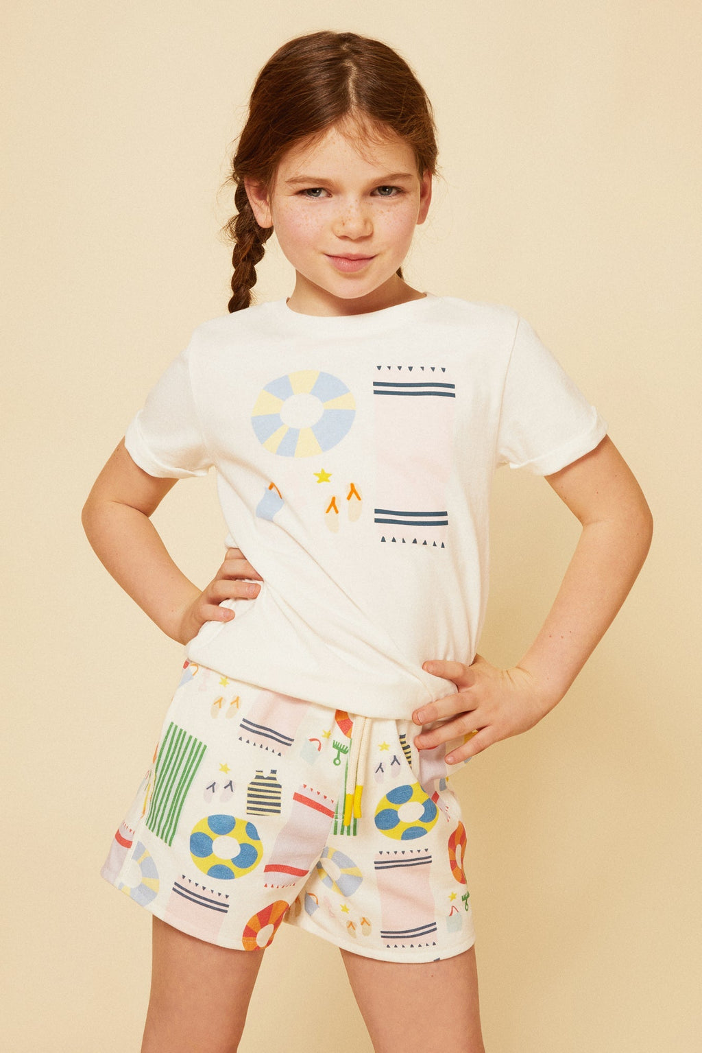 Recycled Cotton Pink Beach Party Kid T-Shirt Shirts/Tops La Vie Bien Recycled Cotton Pink Beach Party Kid T-Shirt