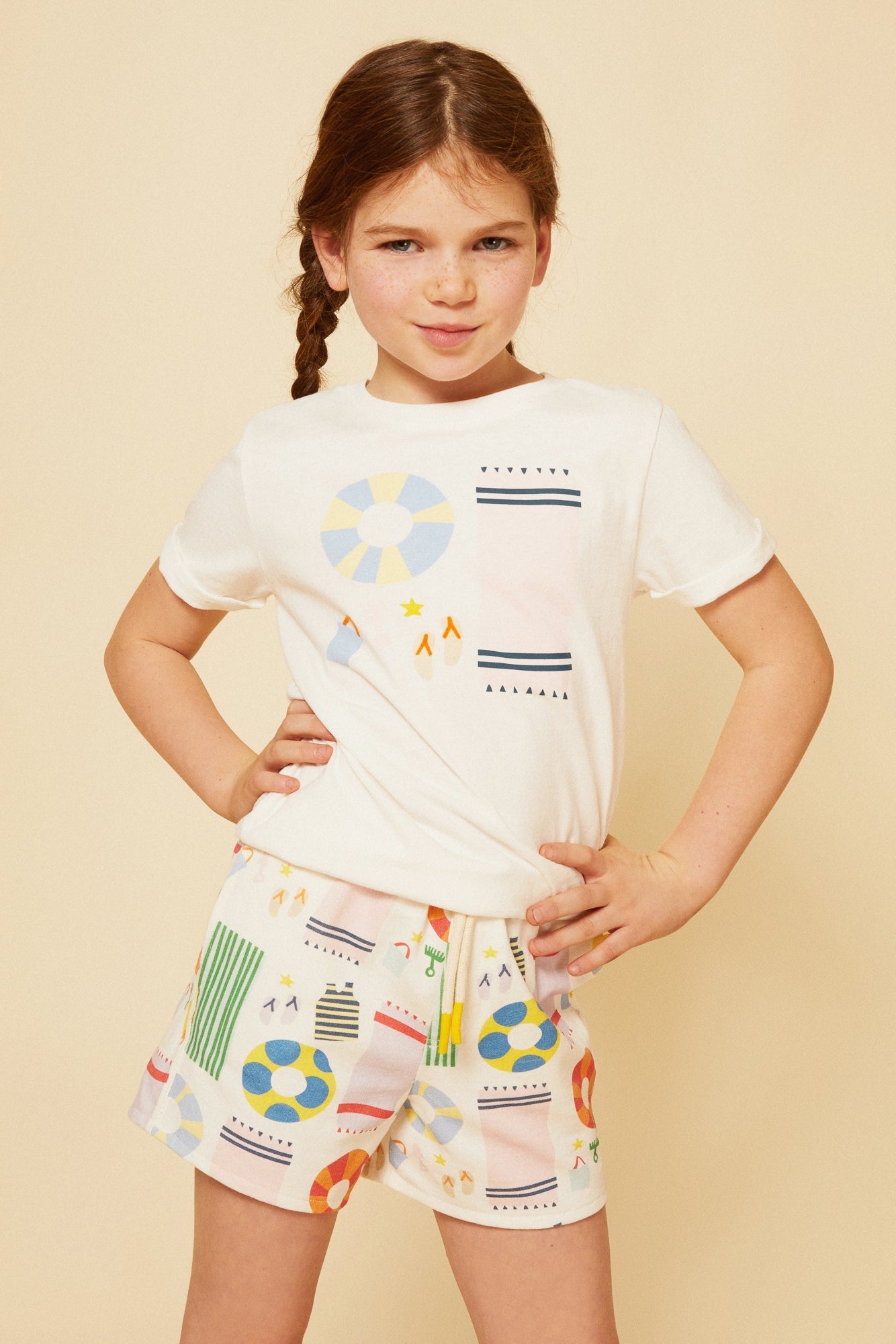 Recycled Cotton Pink Beach Party Kid T-Shirt Shirts/Tops La Vie Bien Recycled Cotton Pink Beach Party Kid T-Shirt