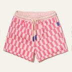 Recycled Cotton Pink Checkered Cropped Kid Short Shorts La Vie Bien Recycled Cotton Pink Checkered Cropped Kid Short