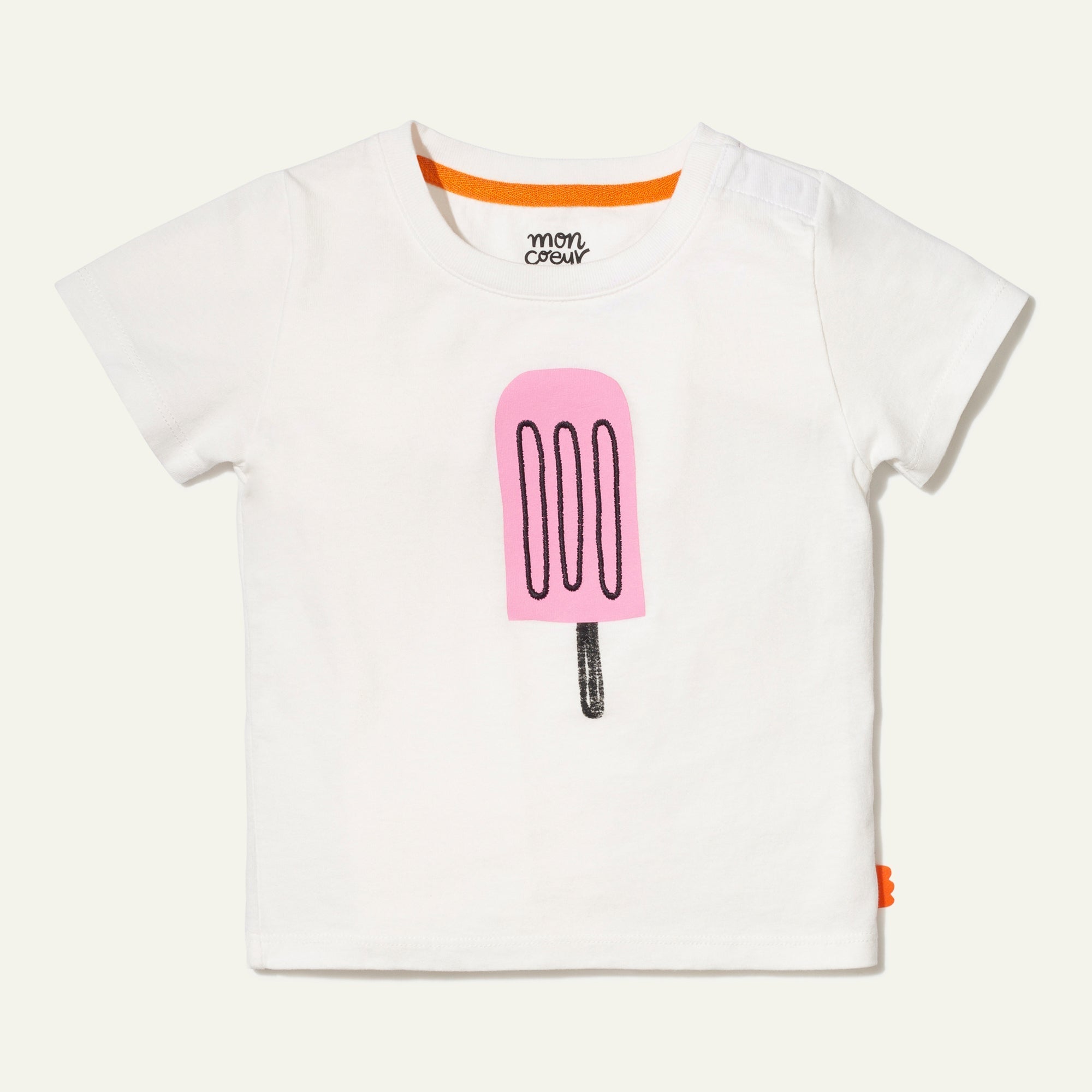 Recycled Cotton Pink Ice Pop Baby T-Shirt Shirts/Tops La Vie Bien Recycled Cotton Pink Ice Pop Baby T-Shirt