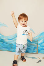 Recycled Cotton Sail Away Baby T-Shirt Shirts/Tops La Vie Bien Recycled Cotton Sail Away Baby T-Shirt