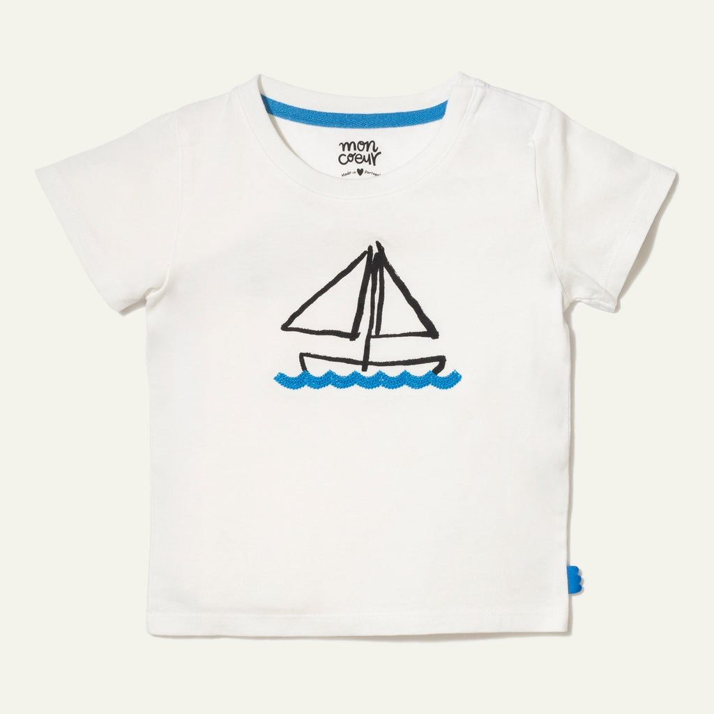 Recycled Cotton Sail Away Baby T-Shirt Shirts/Tops La Vie Bien Recycled Cotton Sail Away Baby T-Shirt