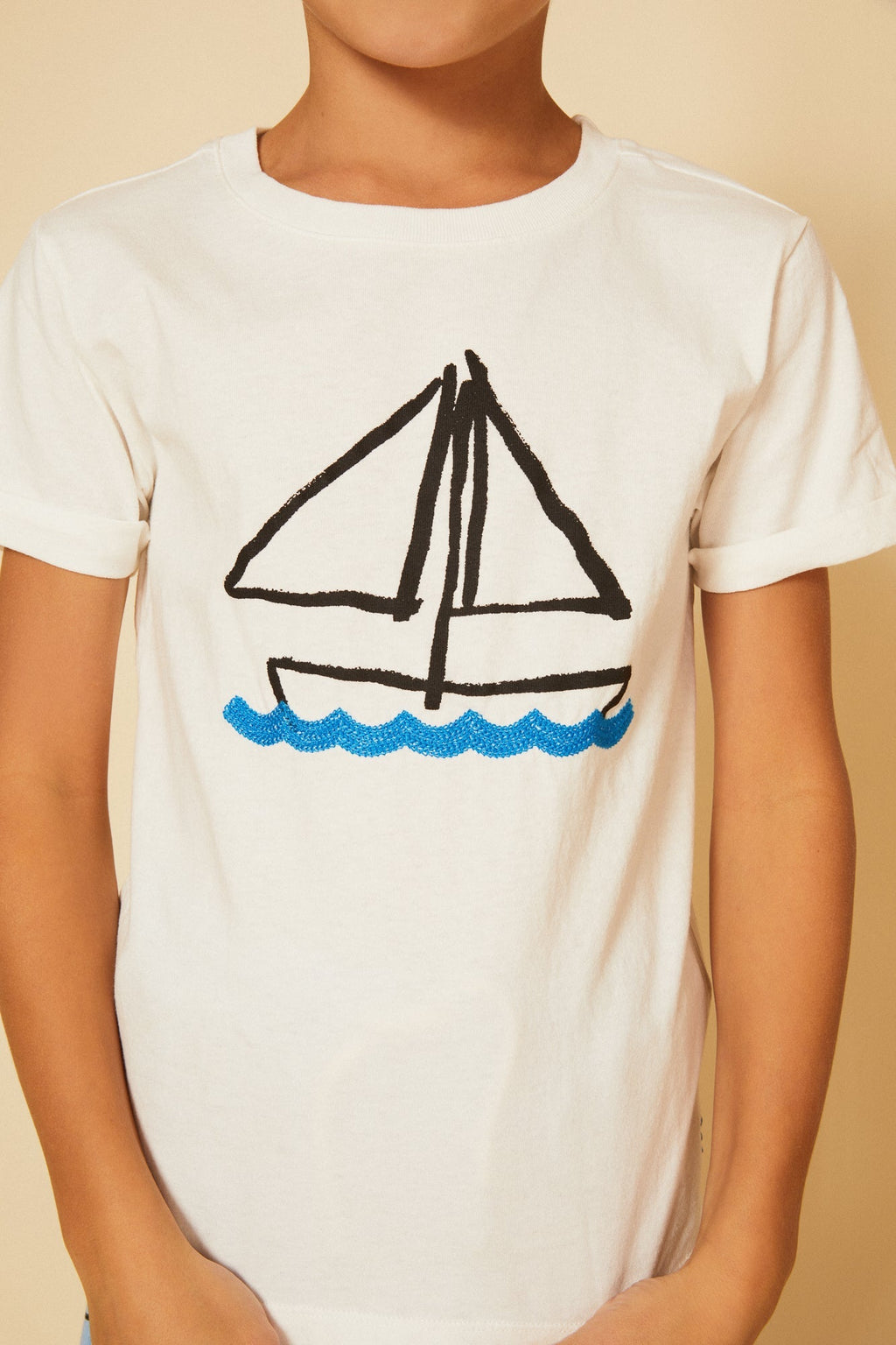 Recycled Cotton Sail Away Kid T-Shirt Shirts/Tops La Vie Bien Recycled Cotton Sail Away Kid T-Shirt