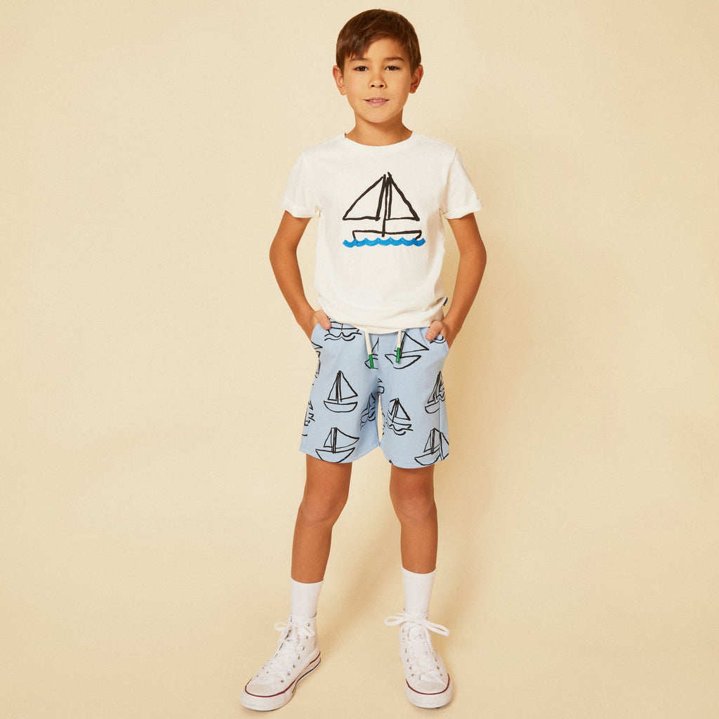 Recycled Cotton Sail Away Kid T-Shirt Shirts/Tops La Vie Bien Recycled Cotton Sail Away Kid T-Shirt